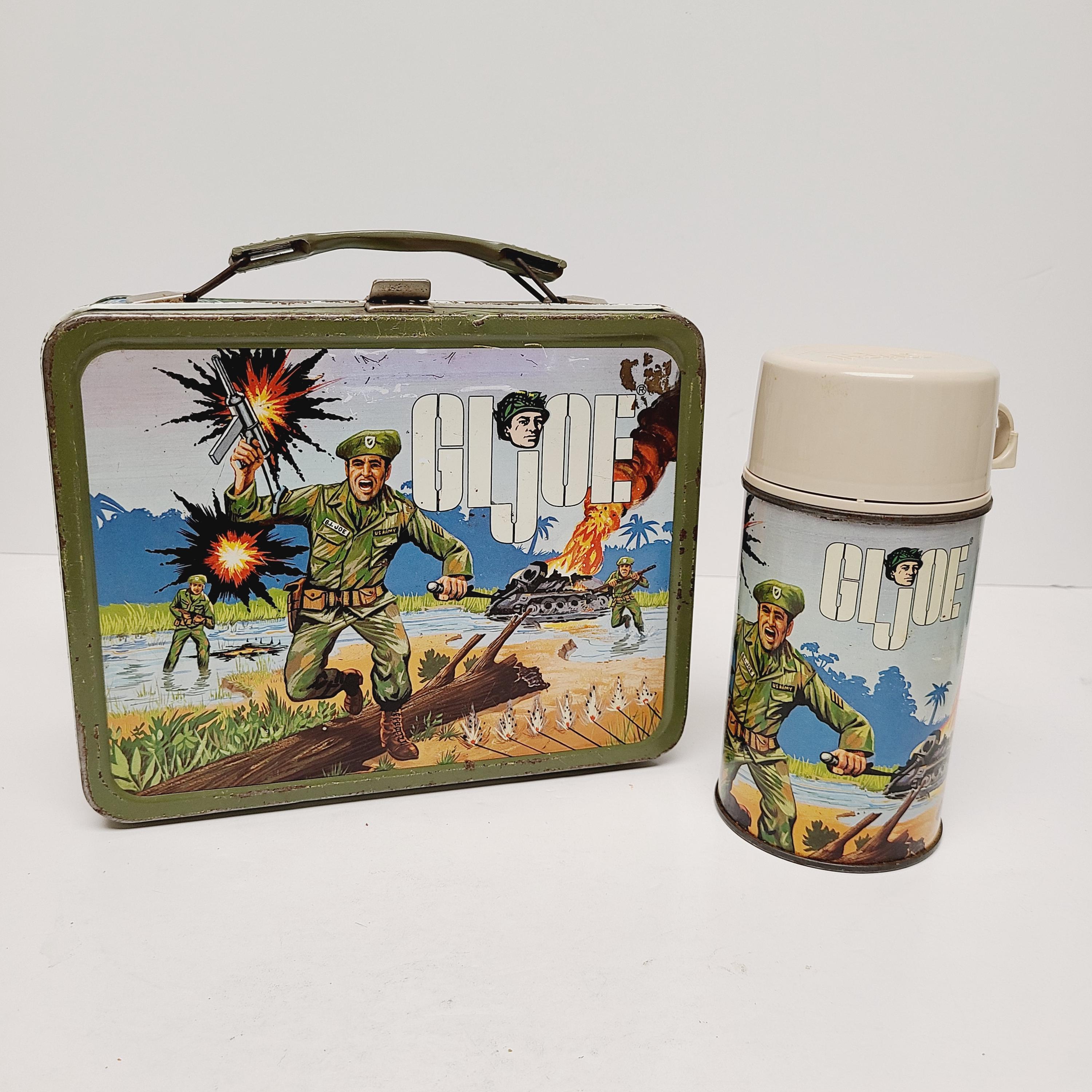 Vintage 1st Generation G.I. Joe Steel Lunch Box With Thermos, Nice