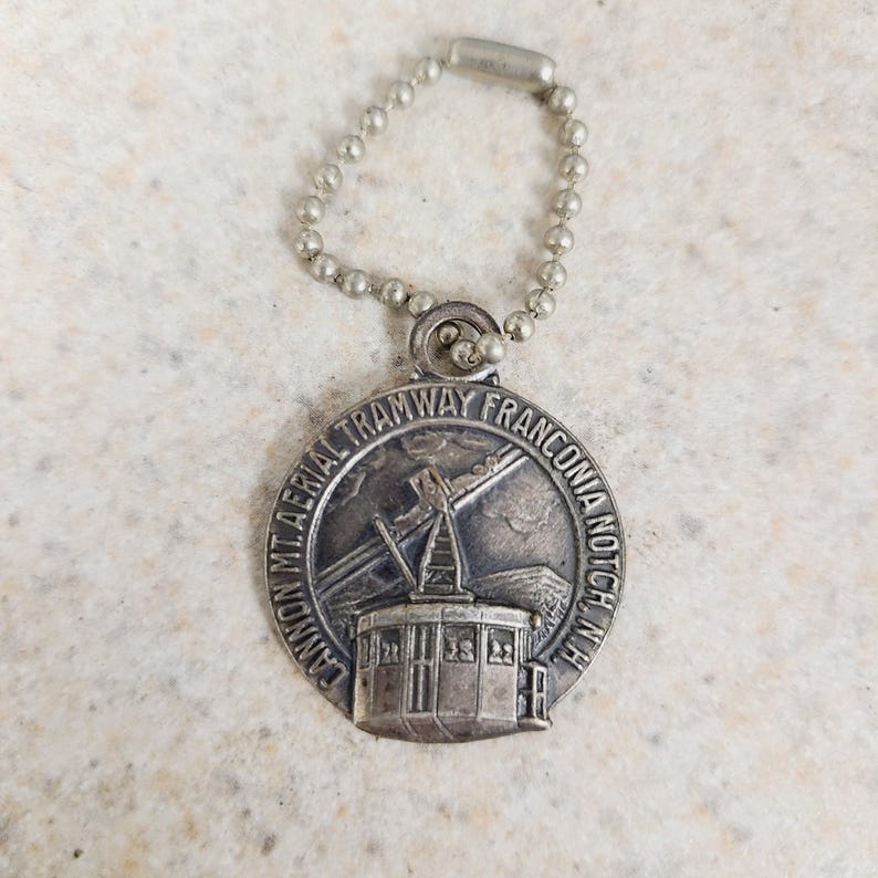 Tramway Keychain Vintagec1930's 1st Generation Pewter Keyring Medallion Cannon Mt ...