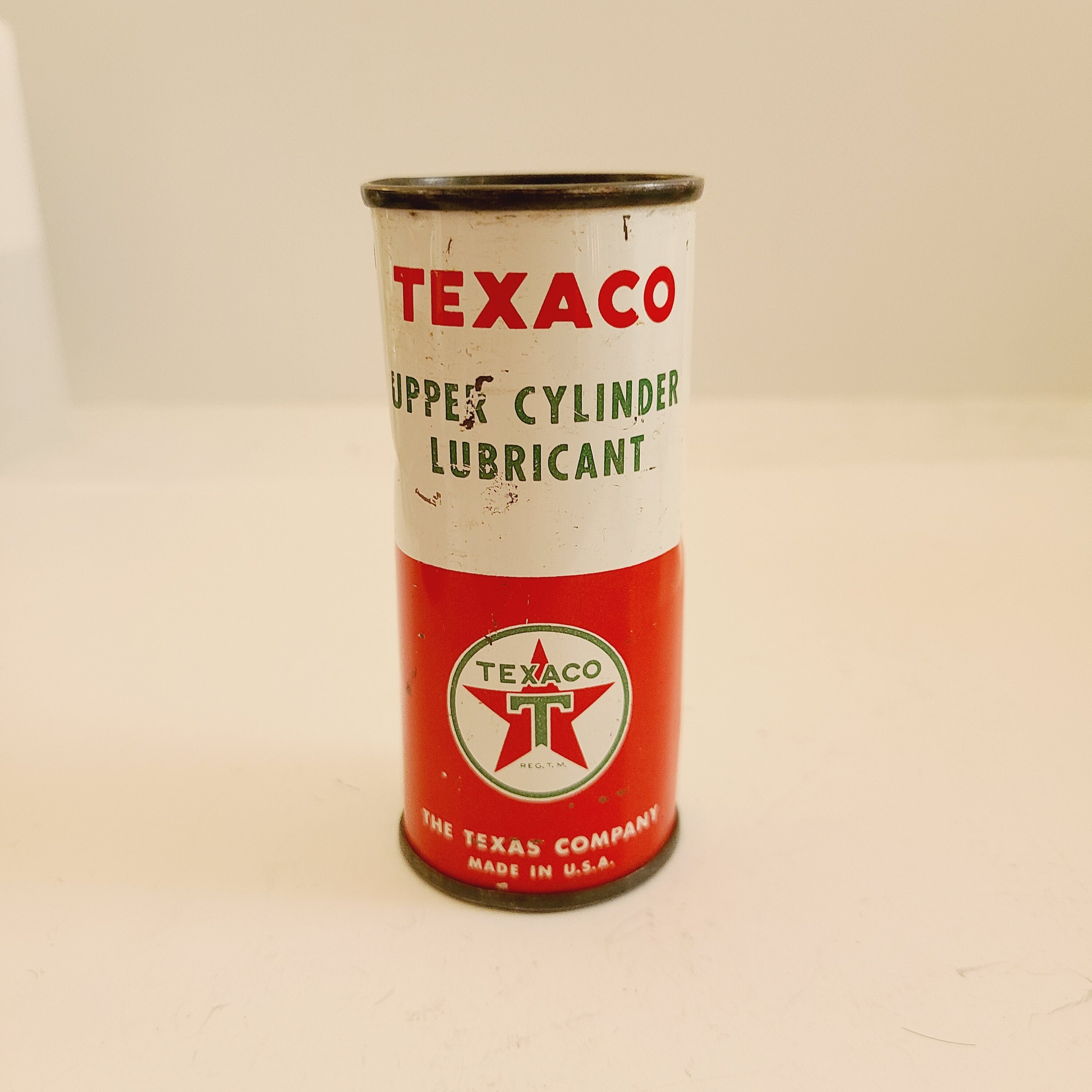 Vintage Circa 1950's Texaco Upper Cylinder Lubricant Can, 4oz Size