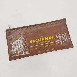 アンティーク雑貨 U.S.A. VINTAGE Bank Deposit Bag Vintage Paper Money Bank Deposit Bag First National Bank, Brown