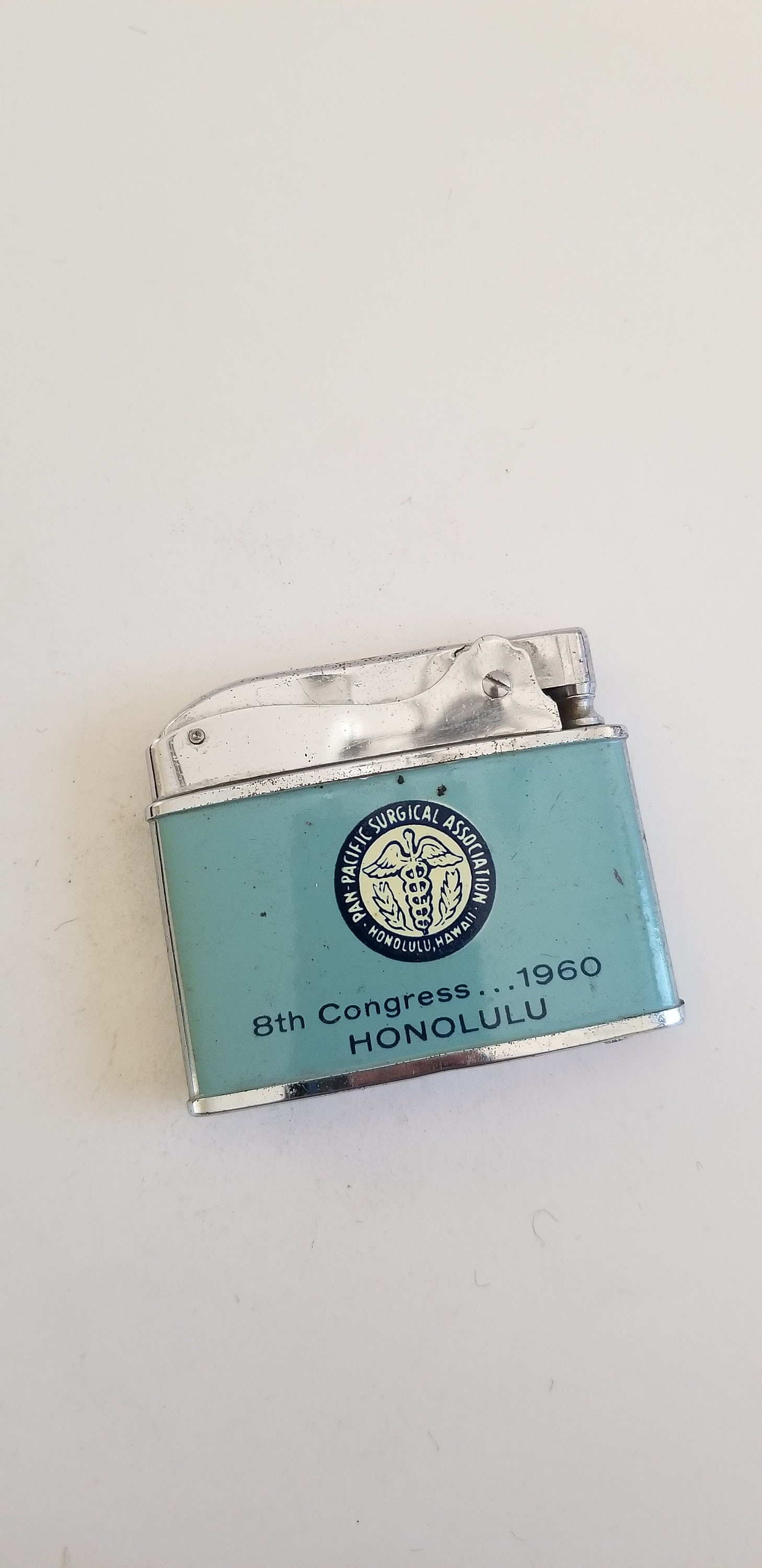 1960s cigarette lighter Vintage 1960 Robin Lighter: Pan-pacific Surgical Association, Honolulu