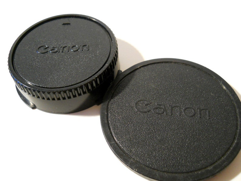Vintage Canon Camera lens cap and camera body cover Etsy