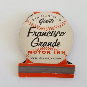 Vintage 1960s SF Giants Matchbooks: Francisco Grande Motor Inn