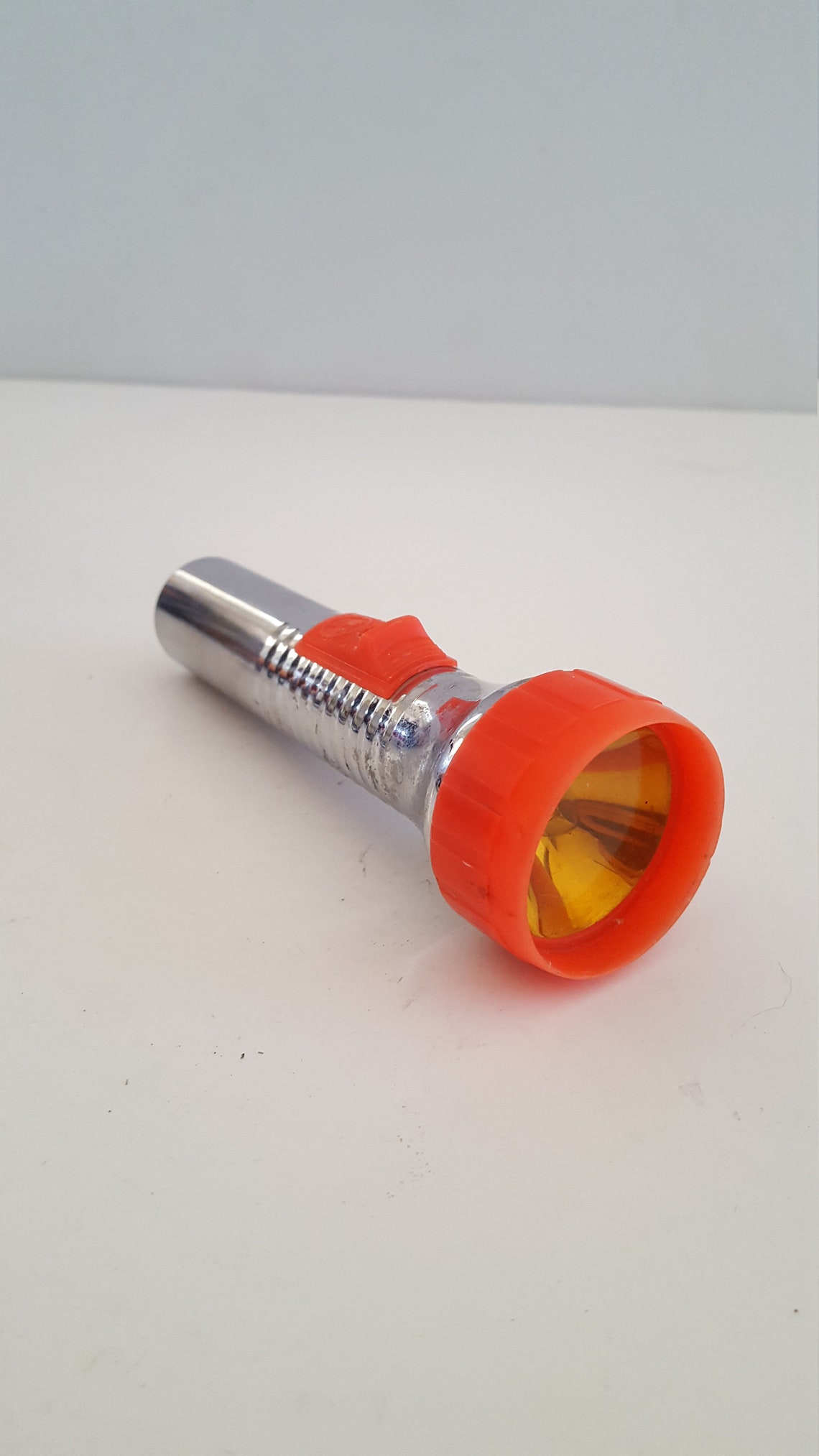 Vintage 1960's C Cell Battery Flashlight Neon Orange Etsy