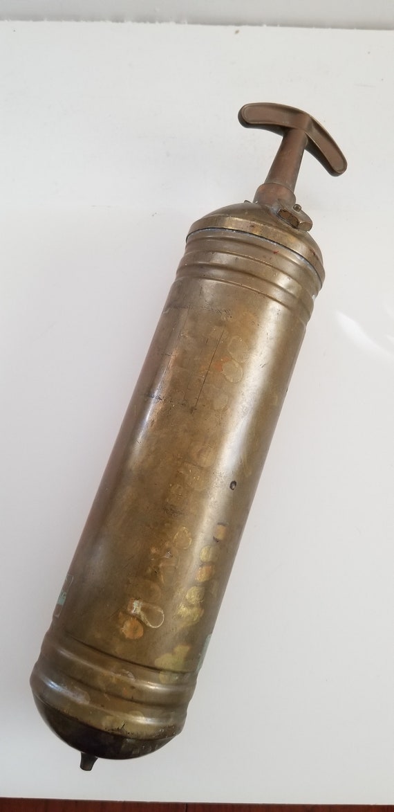 Antique Brass Fire Extinguisher: Merryweather London, Circa 1899