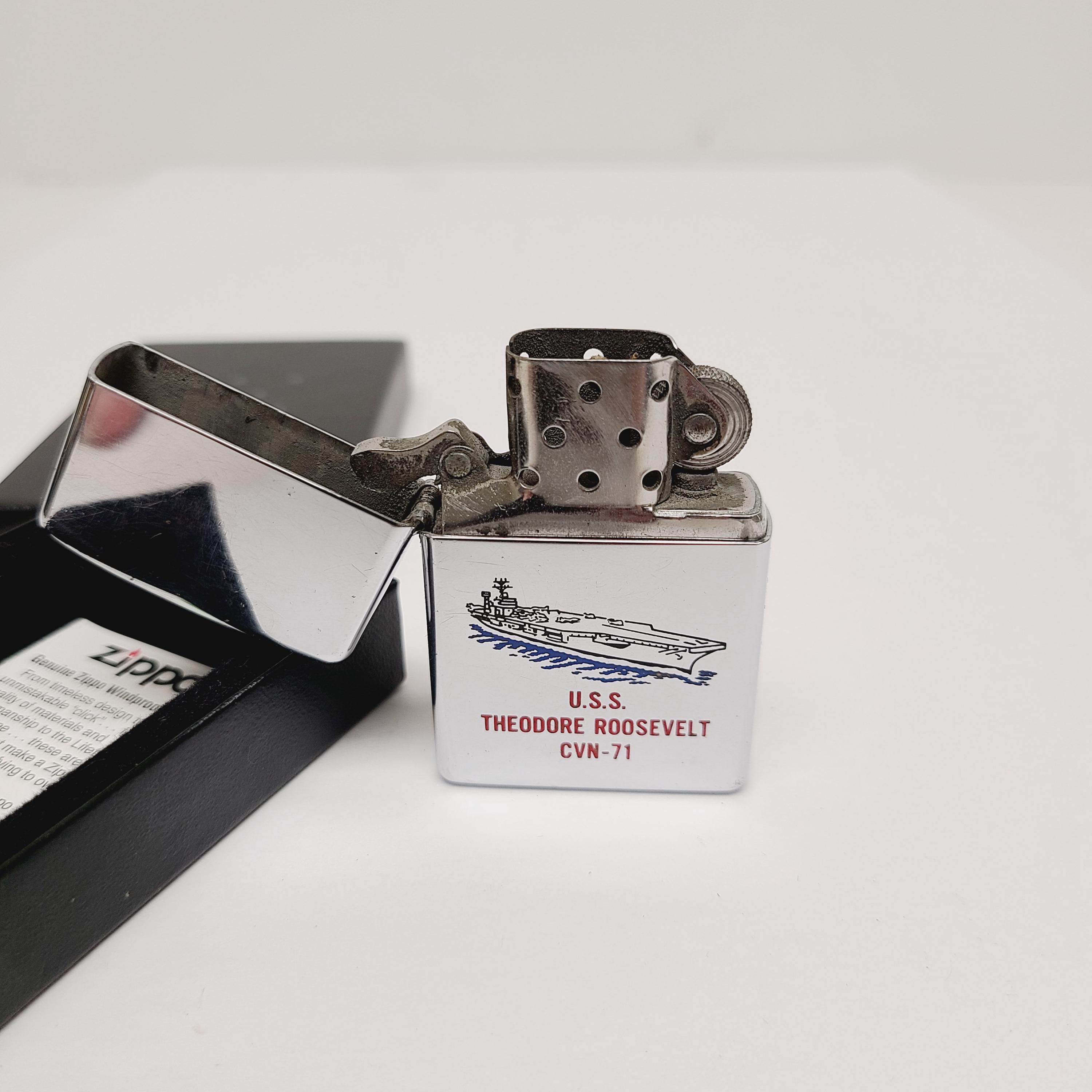 Vintage 1996 Date Code Zippo Windproof Cigarette Lighter USS