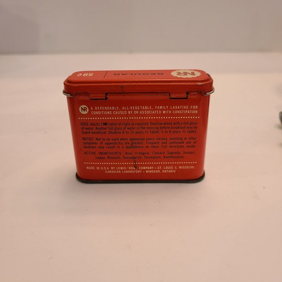 tobacco laxative Vintage 1960s Nature's Remedy Laxative Tin: Lewis and Howe Co