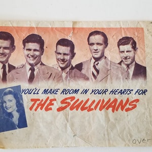 Vintage 1944 Movie Ad: The Fighting Sullivans, Floodwood Theatre
