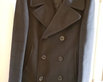 NEU US Pea Coat Marine Wolle Mantel schwarz und dunkel-blau XS-2XL 