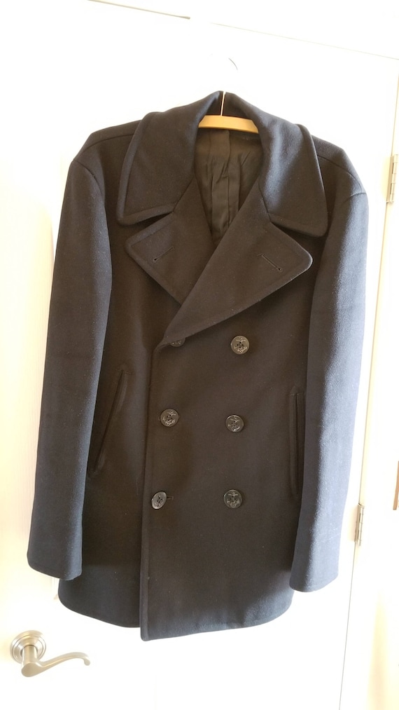 Badrhino Navy Pea Coat