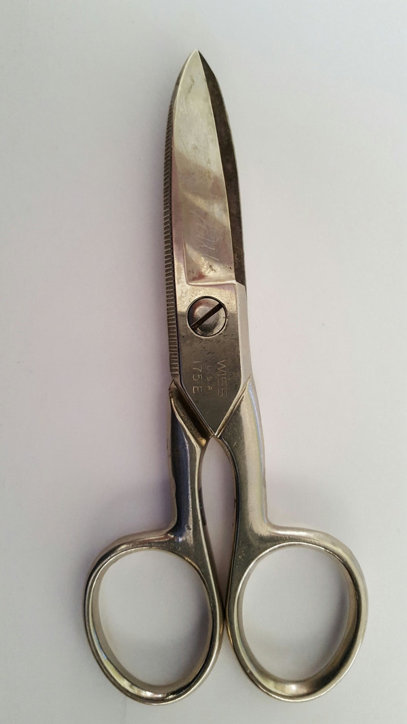 Vintage Wiss USA 175E Electricians scissors nickel chrome Etsy