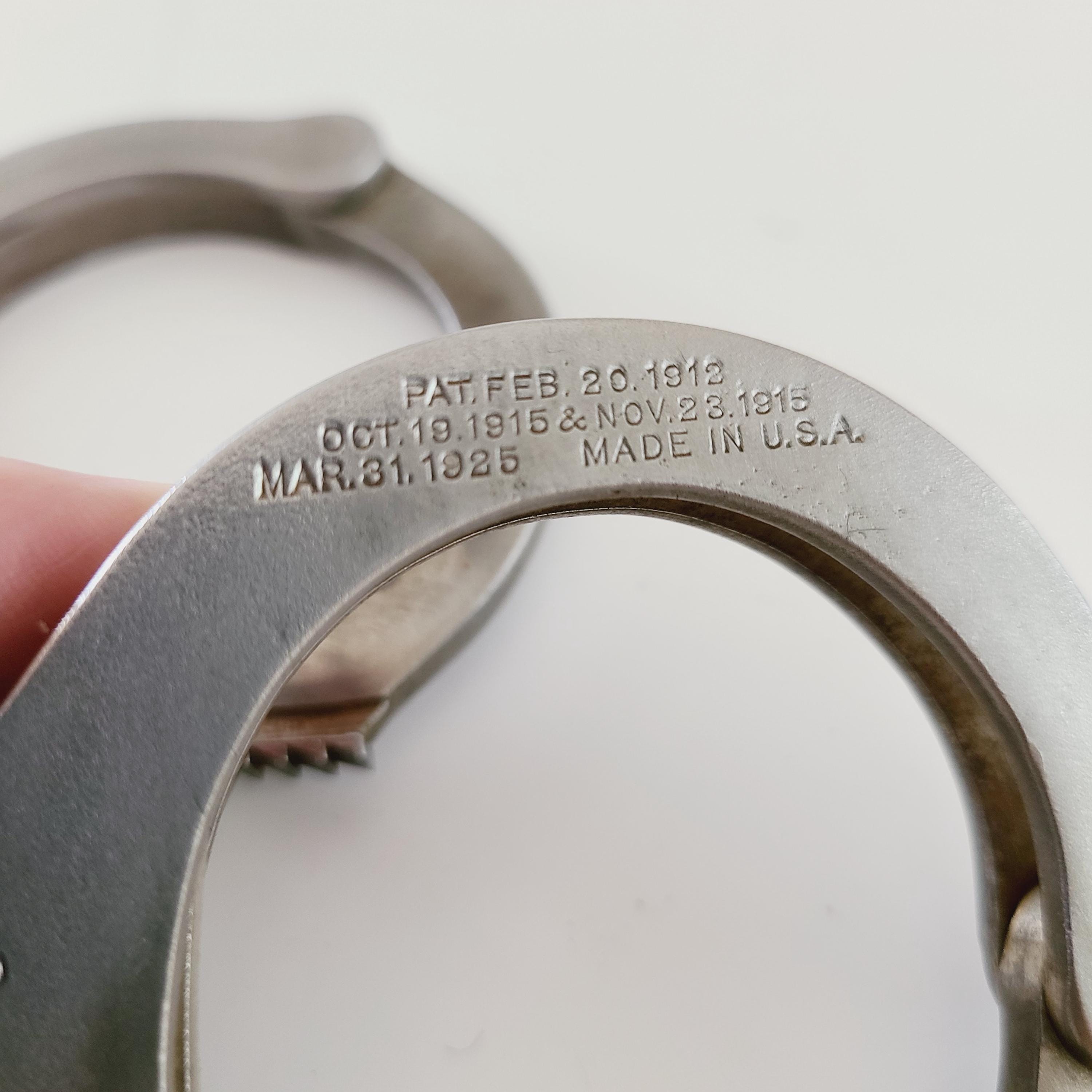 Vintage Circa Late 1920's Pair of Peerless Handcuffs With No Key