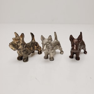 Vintage circa 1930&#39;s hollow cast smelter Scottie dog 2 with bail, about 2 1/4&quot; Choose 1 at this price from variations