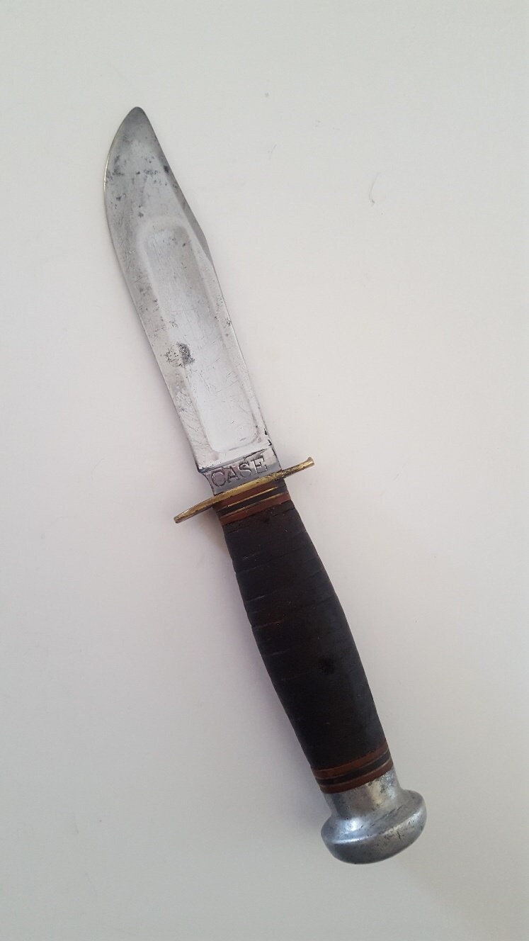 Vintage Case hunting knife fixed blade tang stamp dates Etsy