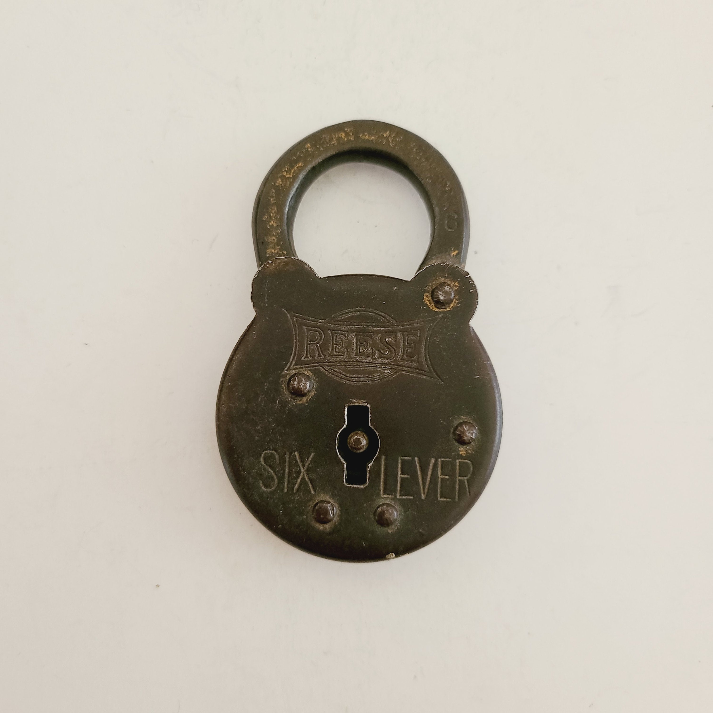 Vintage Old Protector Six Lever Padlock Lock No Key Made In