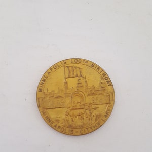 Vintage 1956 100th Birthday of Minneapolis advertising coin/medallion Northwestern Bank of Minneapolis Weatherball circulated