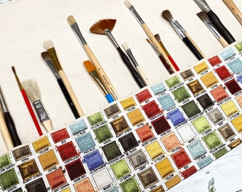 Brush Roll | Painter's Palette | J Wecker Frisch | Paint Palette | Art Supplies | Riley Blake Designs | Gifts For Artists