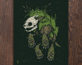 Ghost of a Snapping Turtle Fine Art Screenprint - A Great Gift for Housewarming, Graduation, or Any of the Holidays!