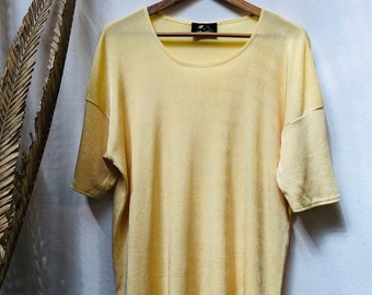 Vintage Oversized Shirt, Size L/XL, yellow