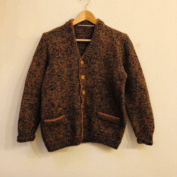 Handgestrickte Vintage Strickjacke, Größe M, Schwer