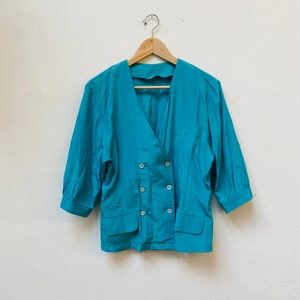 Vintage Silk, Cotton Blouse, Size M