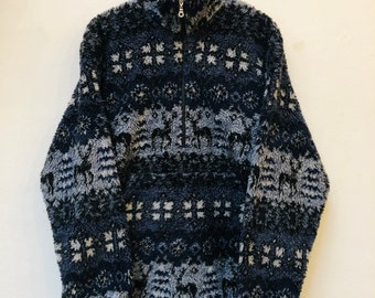 Vintage Fleecepullover, Größe M