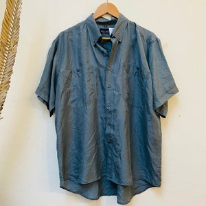 Vintage Silk Shirt, 80s/90s, Size M