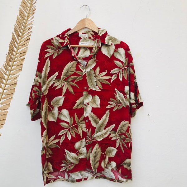 Vintage Hawaii Shirt, Viscose, Maat L