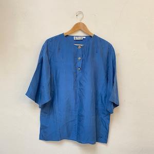 Vintage Silk Blouse, 80s/90s, Size L