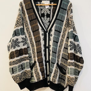 Vintage Knitted Cardigan, Wool Mix, 80s/90s,Size L/XL