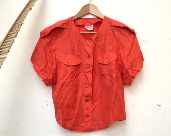 Blusa Vintage anni '80/'90, Taglia S, Seta
