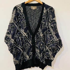 Vintage Knitted Cardigan, Wool Mix, 80s/90s,Size L