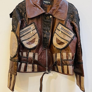 Vintage Leather Jacket, Size M