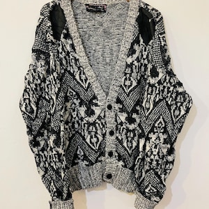 Vintage Knitted Cardigan, Wool Mix, 80s/90s,Size XL