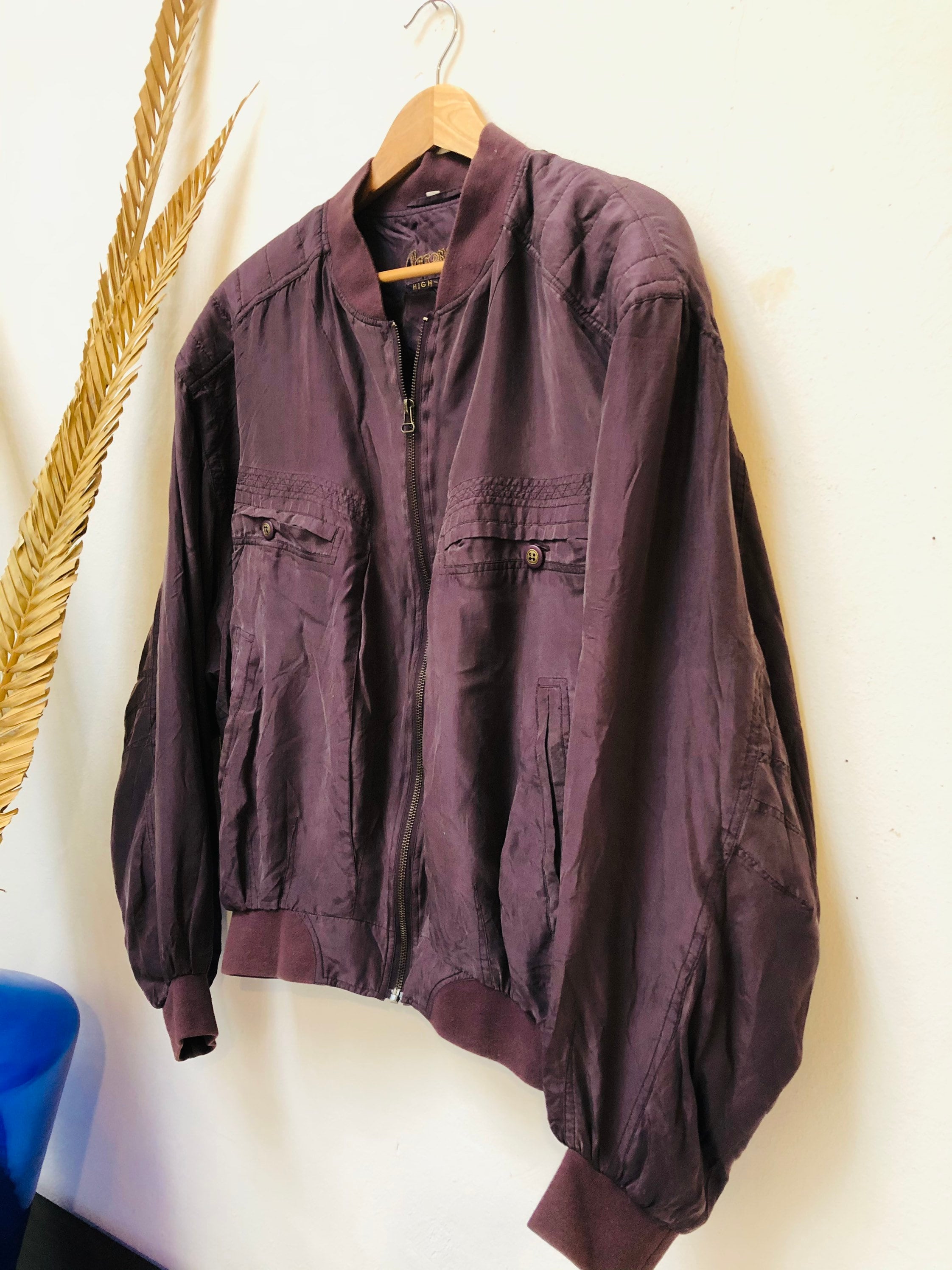 Vintage Silk Blouson, 80s, Size L - Etsy
