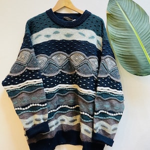 Vintage Pullover, Wool Mix, Size XL, Bogner