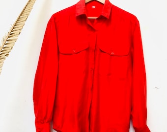 Blusa Vintage, Anni 80/90, Taglia M/L, Seta
