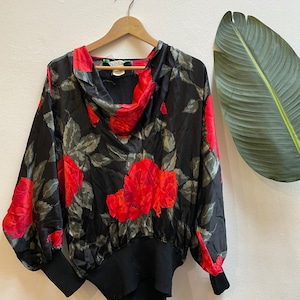 Vintage Silk Top, 80s/90s, Size L/XL