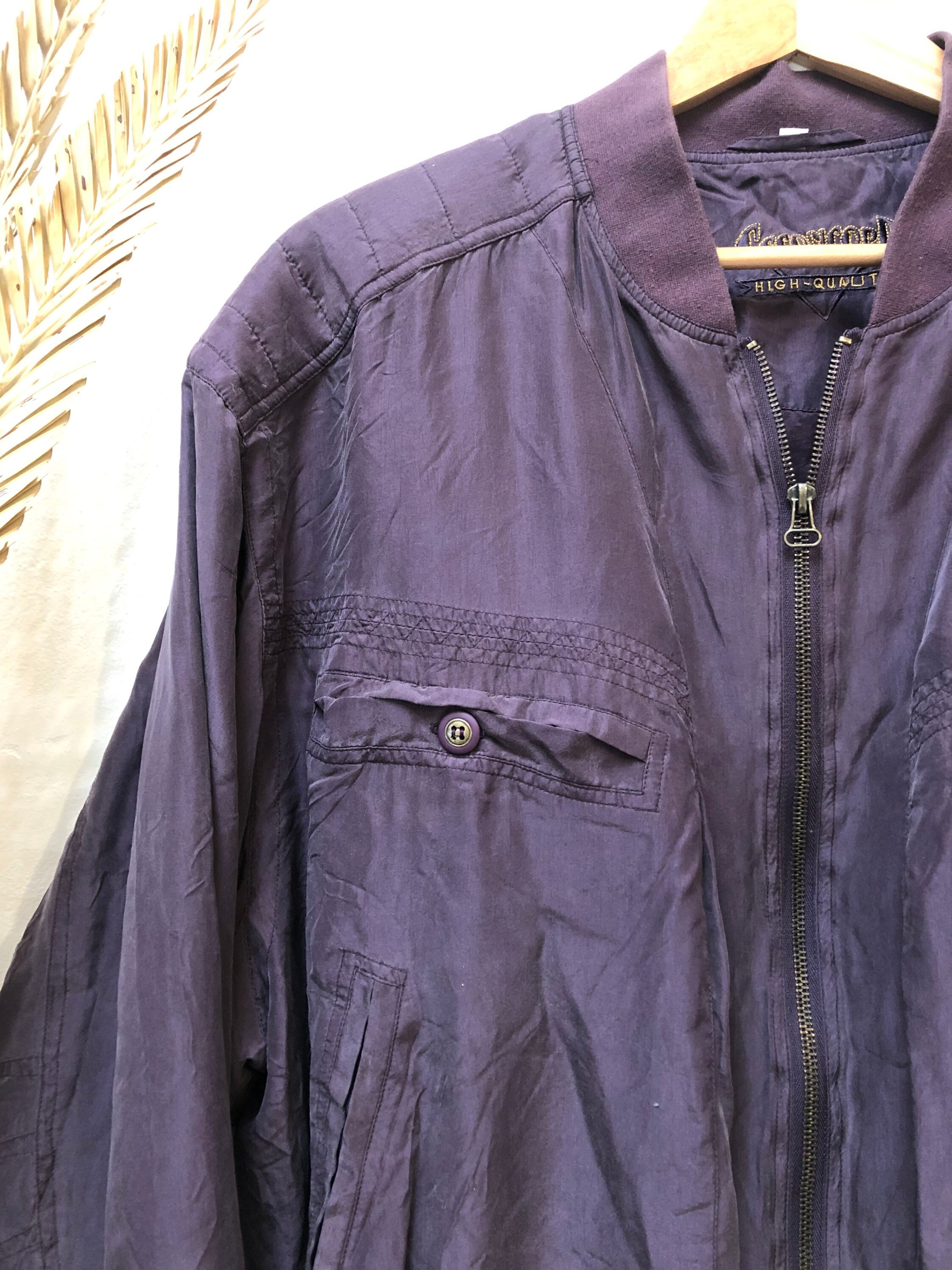 Vintage Silk Blouson, 80s, Size L - Etsy