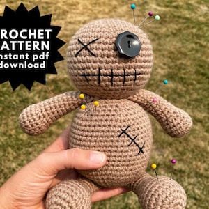 Crochet Haunted Voodoo Doll Pattern | Spooky Amigurumi, Halloween Crochet Toy, DIY Crochet Doll