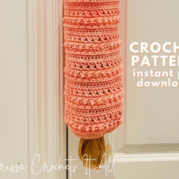 Crochet Crisscross Grocery Bag Holder Pattern | DIY Kitchen Organizer, Grocery Bag Crochet Pattern
