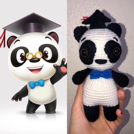 Dr. Panda Häkelanleitung Amigurumi Panda Plüschtier, gehäkeltes