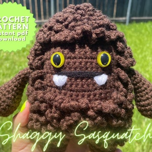 Shaggy Sasquatch Crochet Pattern - Bigfoot Amigurumi Monster | DIY Crochet, Sasquatch, Amigurumi, Monster