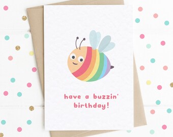 Have A Buzzin' Birthday Card, Funny Birthday Card, Cute Birthday Card, Friend Card, Manchester Birthday Card