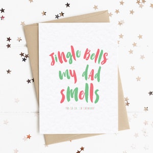 Jingle campanas mi papá papá huele A6 tarjeta, tarjeta festiva, tarjeta de celebración, alguien tarjeta especial