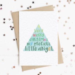 Um Feliz Natal Meu Precioso Anjinho Cartão A6, Cartão Festivo, Cartão de Celebração, Cartão Alguém Especial