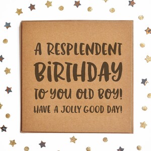 Een schitterend verjaardag aan u Old Boys Card, grappige Card, rustieke Card, Hipster Card, goede Engelse kaart, chique kaart, grap kaart