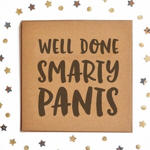 Gut gemacht Smarty Pants Karte, lustige Karte, rustikale Karte, Hipster-Karte, Witz Karte, Graduierung Karte, übergeben Sie Karte, herzlichen Glückwunschkarte