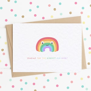 Send You The Biggest Hug Ever A6 Karte, Regenbogen Karte. Liebe Karte, Positivität Karte, jemand besondere, Miss You Karte, Senden Sie eine Umarmung