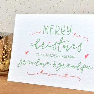 Feliz Navidad a mi increíblemente increíble abuela y abuelo Tarjeta A6, tarjeta festiva, tarjeta de celebración, tarjeta especial de alguien, tarjeta de abuelos